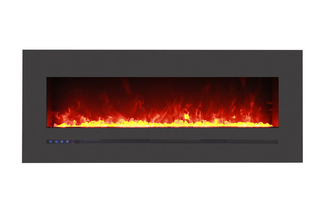 Amantii linear 55 inch electric fireplace - glass media