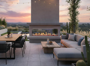 Majestic Lanai 60" See Thru Outdoor Linear Vent Free Gas Fireplace on California Patio