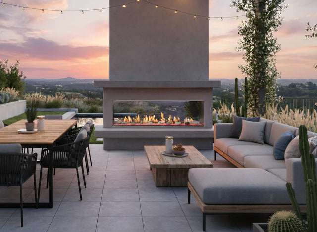 Majestic Lanai 60" See Thru Outdoor Linear Vent Free Gas Fireplace on California Patio
