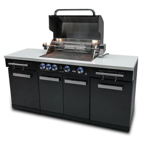 Mont Alpi MA-957 Stainless Steel Outdoor Kitchen Island with 5-Burner Grill