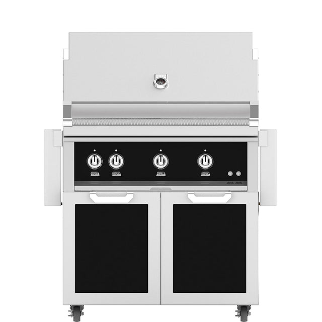 Hestan 36-Inch Natural Gas Grill W/ Rotisserie On Double Door Tower Cart
