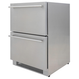 Blaze 23.5-Inch 5.1 Cu. Ft. Outdoor Rated Stainless Steel Double Drawer Refrigerator - BLZ-SSRF-DBDR5.1