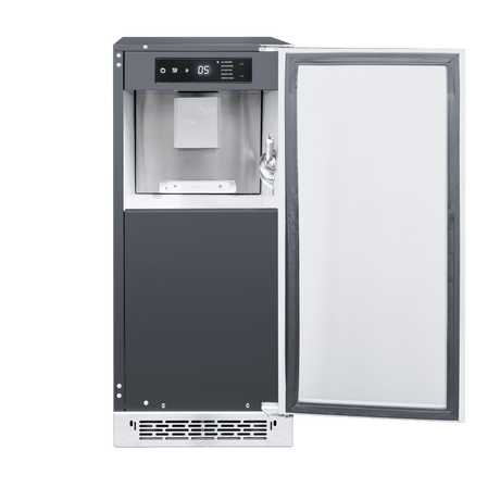 Summerset IM-15N Outdoor Nugget Ice Maker - door open showing ice bin