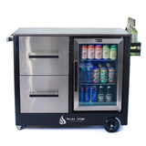 Mont Alpi Mobile Bar Beverage Cart Outdoor Prep Center w/ Refrigerator  - MAPCL