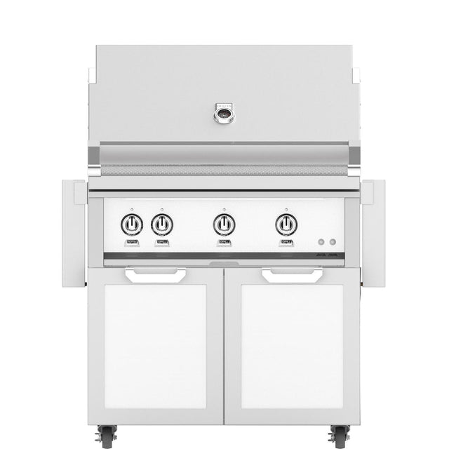 Hestan 36-Inch Natural Gas Grill W/ Rotisserie On Double Door Tower Cart