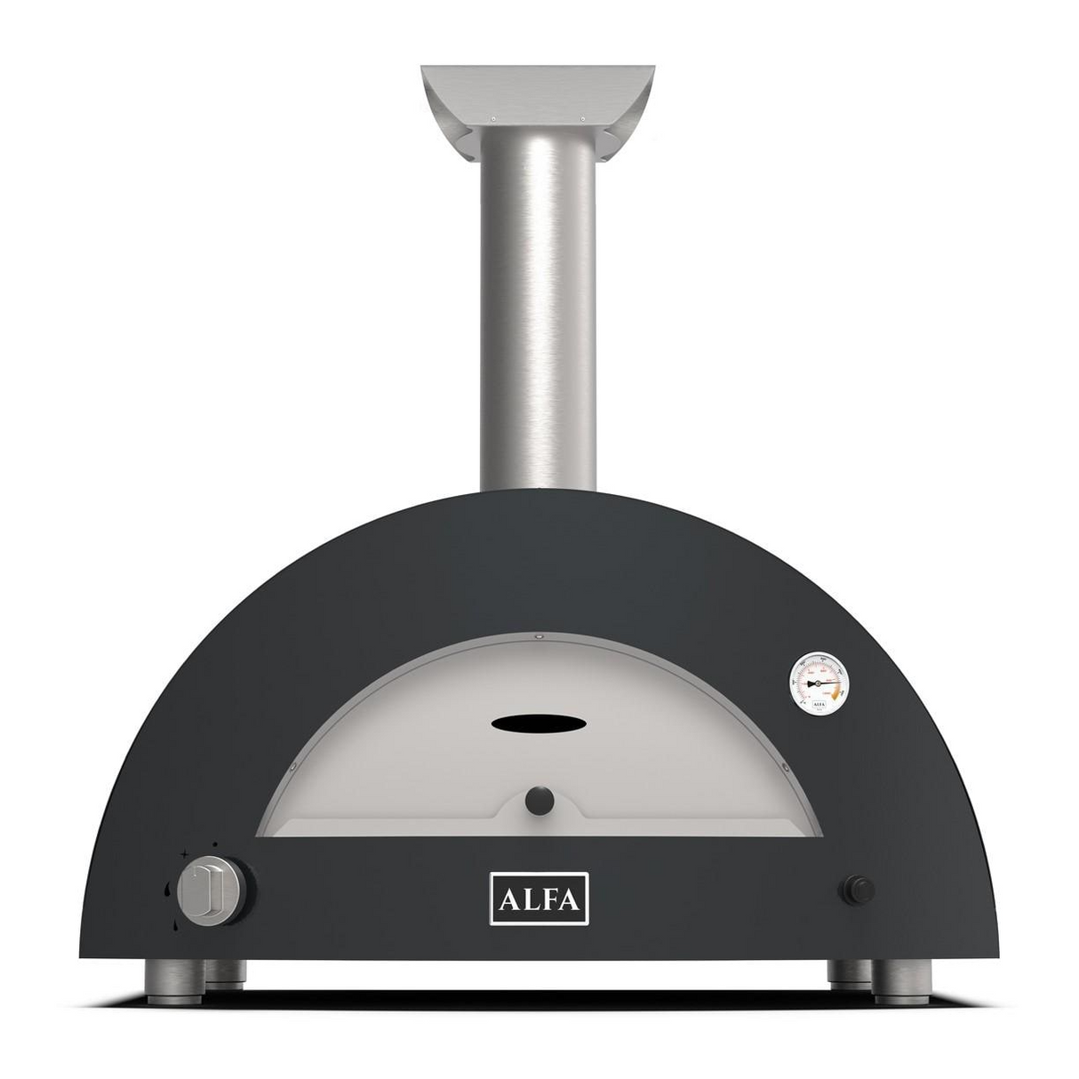 Alfa Moderno 2 Pizze Gas Hybrid Freestanding Pizza Oven with Cart - Ardesia Grey