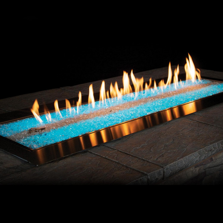Empire Comfort Systems Carol Rose 48 Inch Rectangular Stainless Steel Gas Fire Pit Outdoor Fireplace