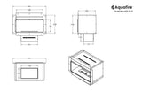 Aquafire Box 32 inch firebox dimensional drawing for 20 inch Aquafire