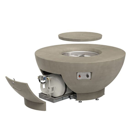 American Fyre Designs 48-Inch Chat Fire Bowl - burner compartment view
