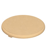 American Fyre Designs 8100-CB round GFRC firetable cover in Cafe Blanco, fitted over the burner opening