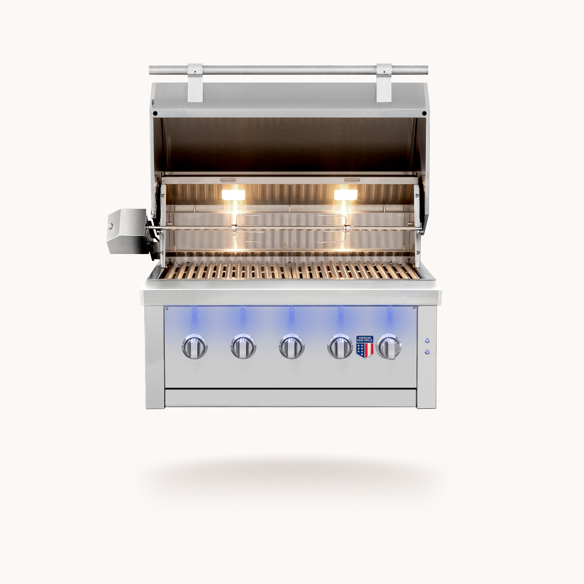 American Made Grills Ovation 36-Inch grill head - hood open