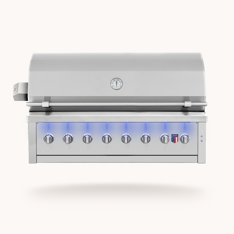 American Made Grills Ovation 54-Inch Built-In Hybrid Grill - hood closed