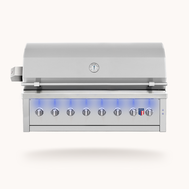 American Made Grills Ovation 54-Inch Built-In Hybrid Grill - hood closed