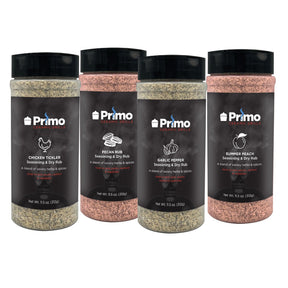 Primo John Henry rubs and sauce collection