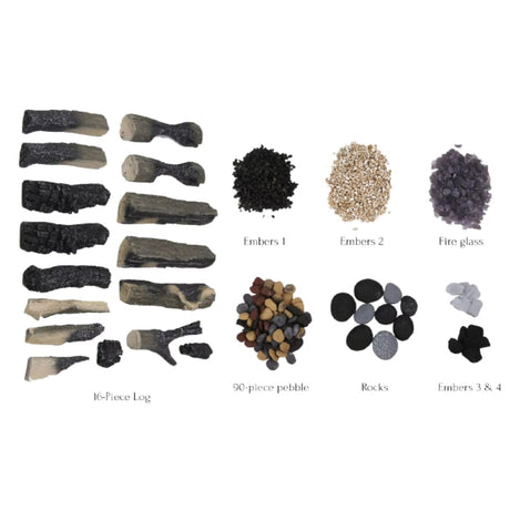 Amantii Split Log 16-Piece Deluxe Log & Media Kit | DESIGN-MEDIA-SPLITLOG-16PCE