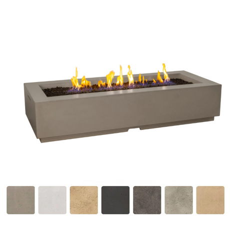 American Fyre Designs Louvre Long Rectangle Fire Pit - front view