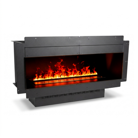Aquafire Box 52 inch modular steel firebox enclosure with water vapor flame