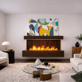 Aquafire water vapor electric fireplace insert with natural orange flame