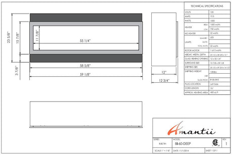 Amantii Panorama Deep 60 specification chart