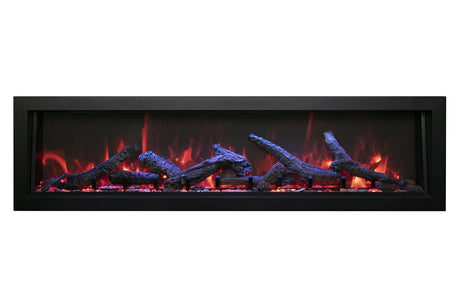 Amantii Panorama Deep 60 with oak logs and orange flame