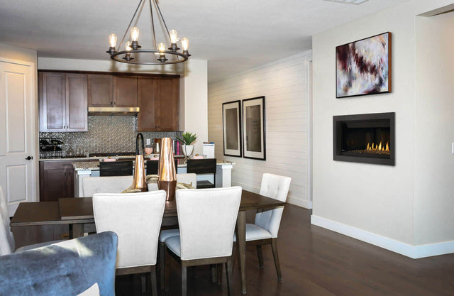 Napoleon Ascent Linear 42 BL42 installed in a dining room and kitchen