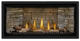 Napoleon Ascent Linear Premium 42 with driftwood logs and Ledgestone panels