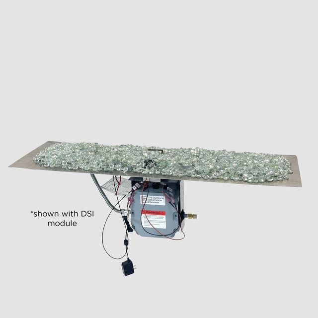 The Outdoor GreatRoom Crystal Fire Plus Linear Gas Burner Insert and Plate Kit
