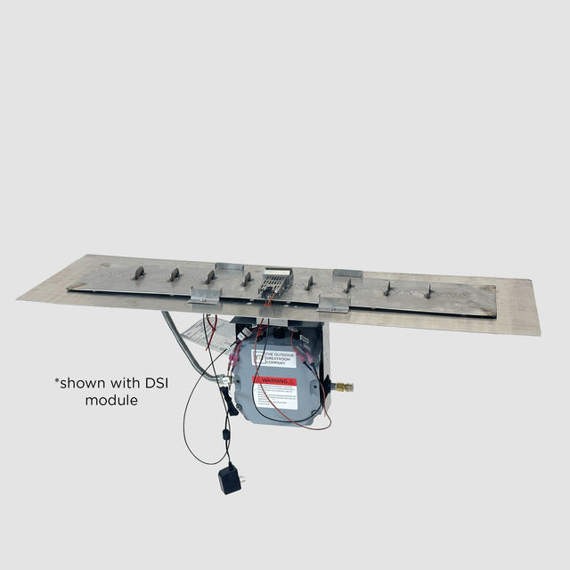 The Outdoor GreatRoom Crystal Fire Plus Linear Gas Burner Insert and Plate Kit