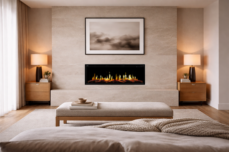 Modern Flames Orion V2 Slim installed in a bedroom
