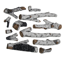 Amantii Birch 12-Piece Large Log Set | DESIGN-MEDIA-BIRCH-12PCE-LARGE