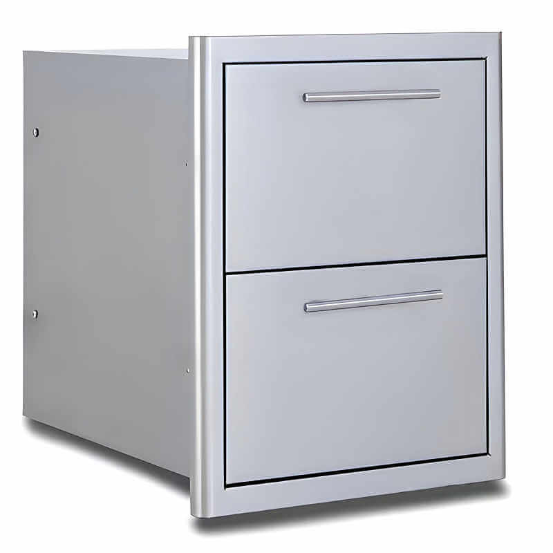Blaze 16-Inch Stainless Steel Double Access Drawer - BLZ-DRW2-R-LT