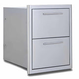 Blaze 16-Inch Stainless Steel Double Access Drawer - BLZ-DRW2-R-LT