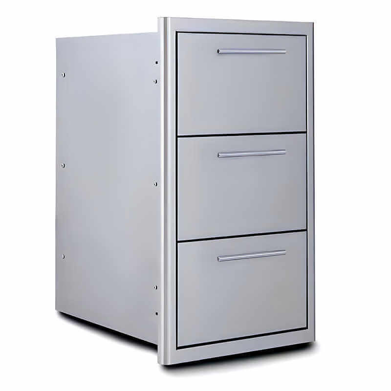 Blaze 16-Inch Stainless Steel Triple Access Drawer - BLZ-DRW3-R-LT