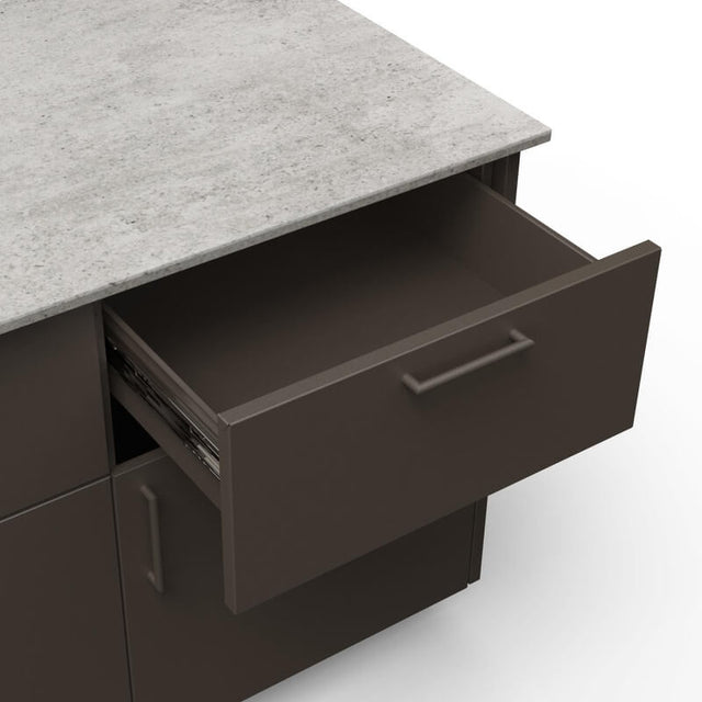 Blaze Morning Glow 10-Ft Outdoor Kitchen Island w/ 32-Inch Premium LTE+ Grill, Fridge in Architectural Bronze w/ Keon Countertop
