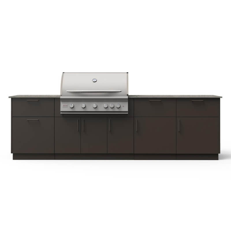 Blaze High Noon 10-Ft Outdoor Kitchen Island w/ 40-Inch Premium LTE+ Grill in Architectural Bronze w/ Keon Countertop