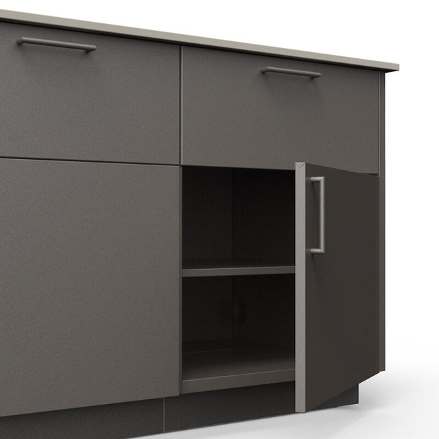 Blaze High Noon 10-Ft Outdoor Kitchen Island w/ 32-Inch Premium LTE+ Grill in Gunmetal w/ Aeris Countertop