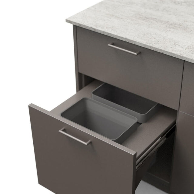 Blaze Morning Glow 10-Ft Outdoor Kitchen Island w/ 40-Inch Premium LTE+ Grill, Fridge in Gunmetal w/ Keon Countertop