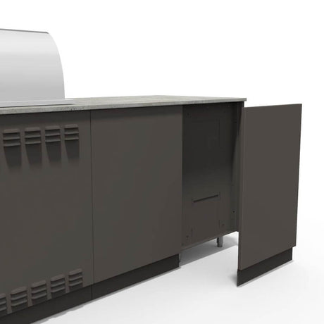 Blaze Morning Glow island back panels, Gunmetal, 32 in grill layout
