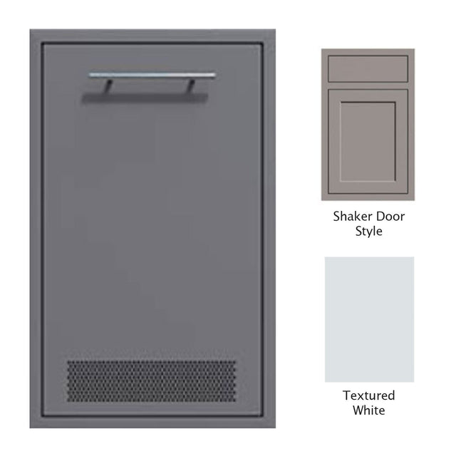 Canyon Series Shaker Style 18"w by 29"h Vented Propane Tank Pullout Drawer Enclosure In Textured White - CAN001-F03-Shaker-TexturedWhite