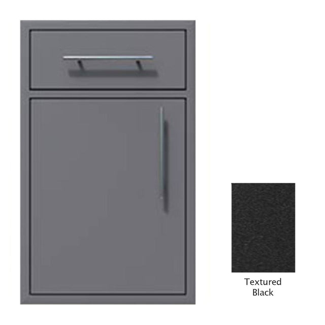 Canyon Series 18"w by 29"h Single Door, Drawer Enclosure w/ Adj. Shelf (Left Hinge) In Textured Black - CAN002-F01-LftHng-TexturedBlack