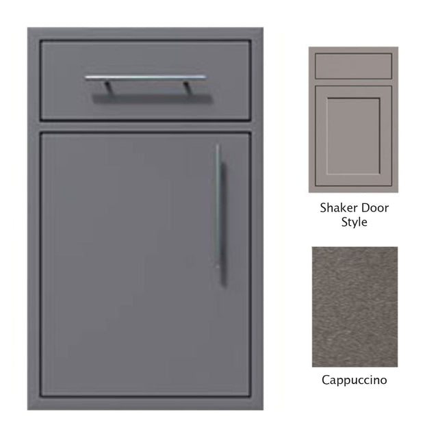 Canyon Series Shaker Style 18"w by 29"h Single Door, Drawer Enclosure w/ Adj. Shelf (Left Hinge) In Cappuccino - CAN002-F01-Shaker-LftHng-Cappuccino