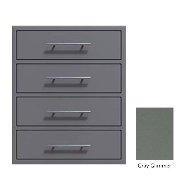 Canyon Series 24"w by 29"h 4 Storage Drawer Enclosure, Fully-Extensible In Grey Glimmer - CAN006-F01-TexturedGreyGlimmer
