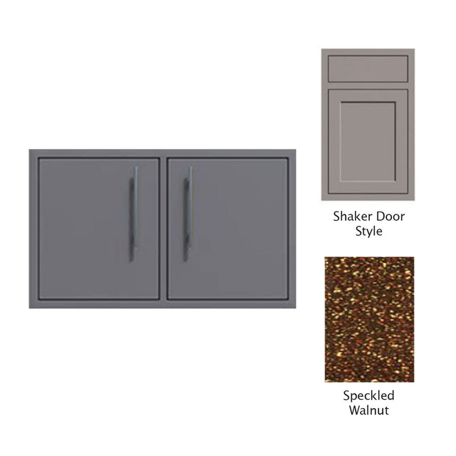 Canyon Series Shaker Style 30"w by 18"h Under-Grill Double Door Enclosure In Speckled Walnut - CAN007-F01-Shaker-SpeckWalnut