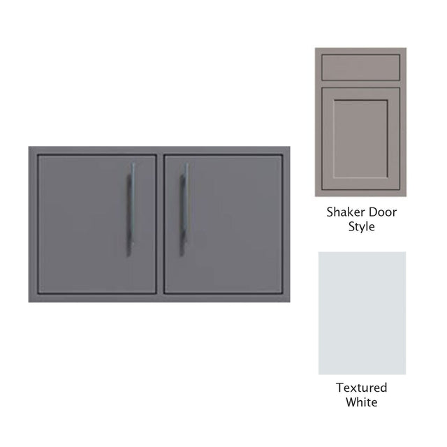 Canyon Series Shaker Style 30"w by 18"h Under-Grill Double Door Enclosure In Textured White - CAN007-F01-Shaker-TexturedWhite