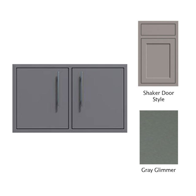 Canyon Series Shaker Style 30"w by 18"h Under-Grill Double Door Enclosure In Grey Glimmer - CAN007-F01-Shaker-TexturedGreyGlimmer