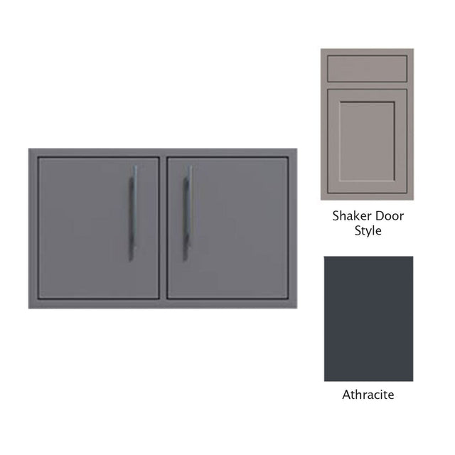 Canyon Series Shaker Style 30"w by 18"h Under-Grill Double Access Door In Anthracite - CAN007-F02-Shaker-Anthracite