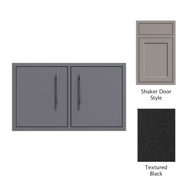 Canyon Series Shaker Style 30"w by 18"h Under-Grill Double Access Door In Textured Black - CAN007-F02-Shaker-TexturedBlack