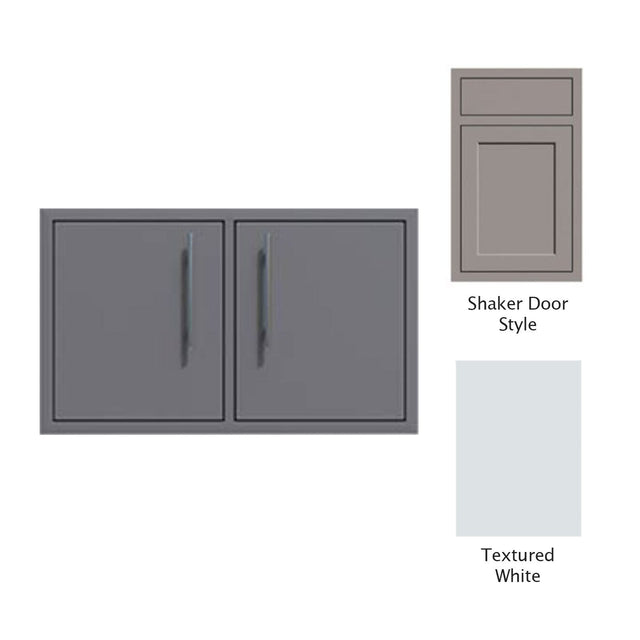 Canyon Series Shaker Style 30"w by 18"h Under-Grill Double Access Door In Textured White - CAN007-F02-Shaker-TexturedWhite