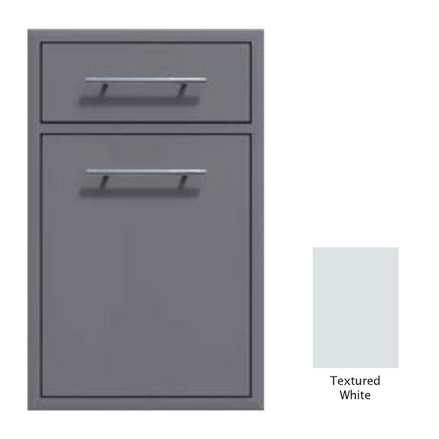 Canyon Series 18"w by 29"h Trash Pullout w/ Single Storage Drawer Enclosure In Textured White - CAN017-F04-TexturedWhite