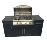 Challenger Coastal 5 Foot Outdoor Kitchen Cabinet Island with Blaze 32 Inch Gas Grill  Pre-Assembled